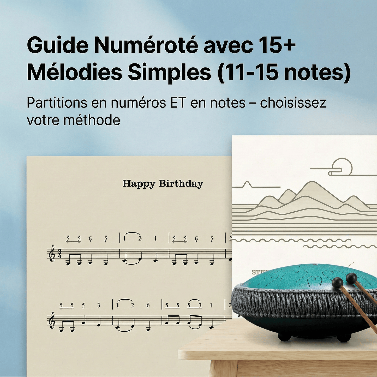 Guide Numéroté avec 15+ Mélodies Simple (11-15 notes)